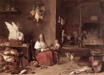 David Teniers The Younger : Kitchen Scene